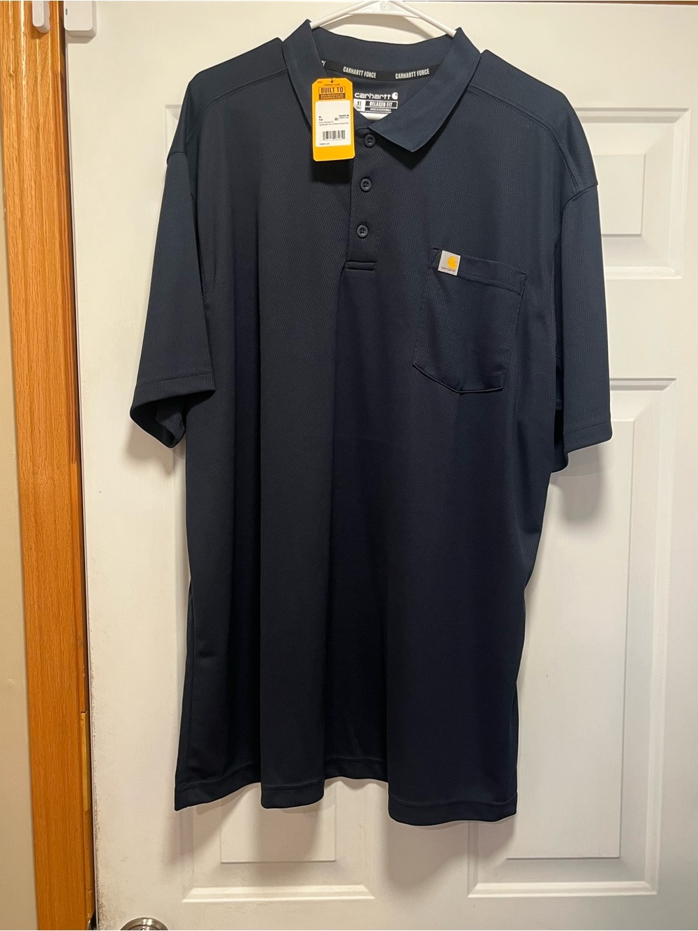 Carhartt Men's Dark Navy Work Polo with Chest Pocket